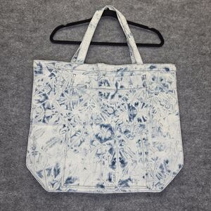 Summer & Rose Tote Bag Womens Large Blue White Tie Dye Cotton FabFitFun Pockets